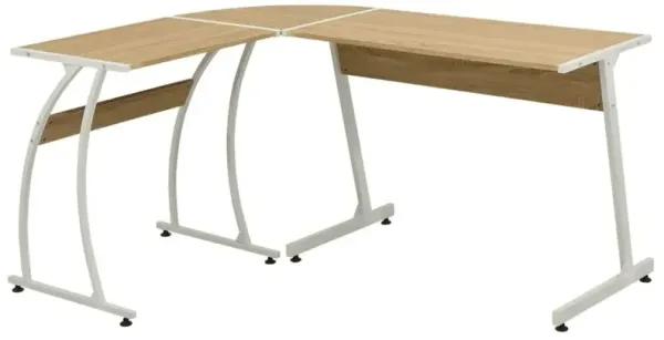 Corner Desk Oak Engineered wood with PVC cover and metal Large