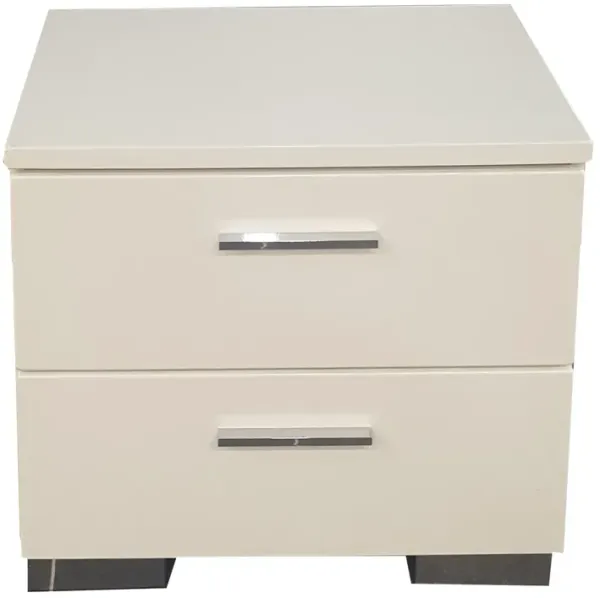 ACME Lorimar Nightstand, White & Chrome Leg