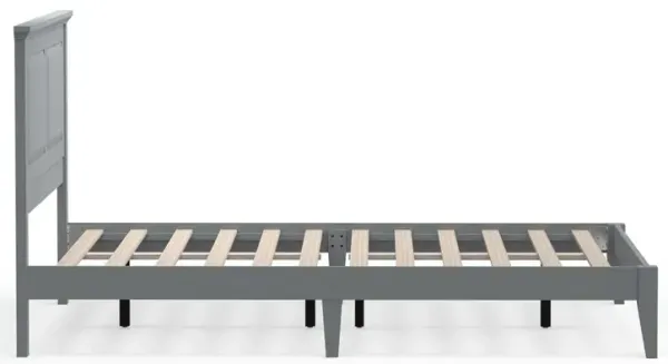 Glenwillow Home Cottage Style Wood Platform Bed in Queen - Grey