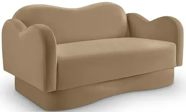 Meridian Furniture Bloom Camel Velvet Loveseat