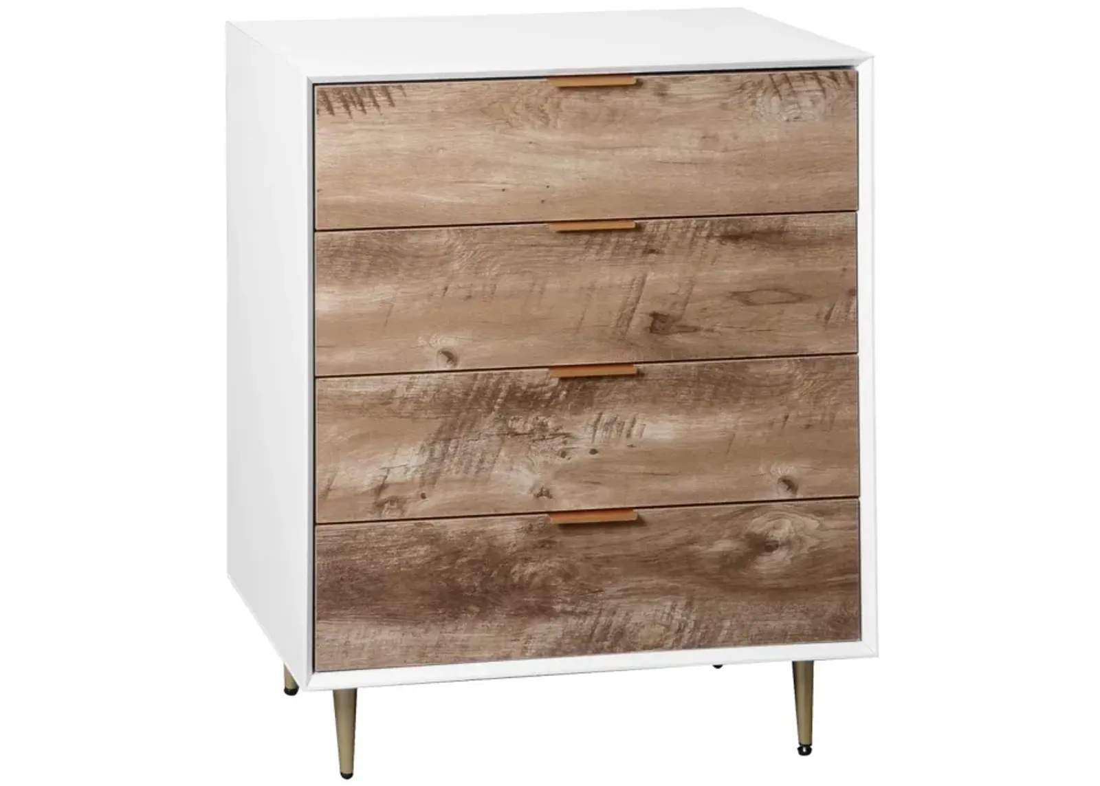 Wooden Tall 4 Drawer Dresser,Chest of Drawers with 4 Metal Legs, Anti-Tipping Device for Bedroom,Living Room