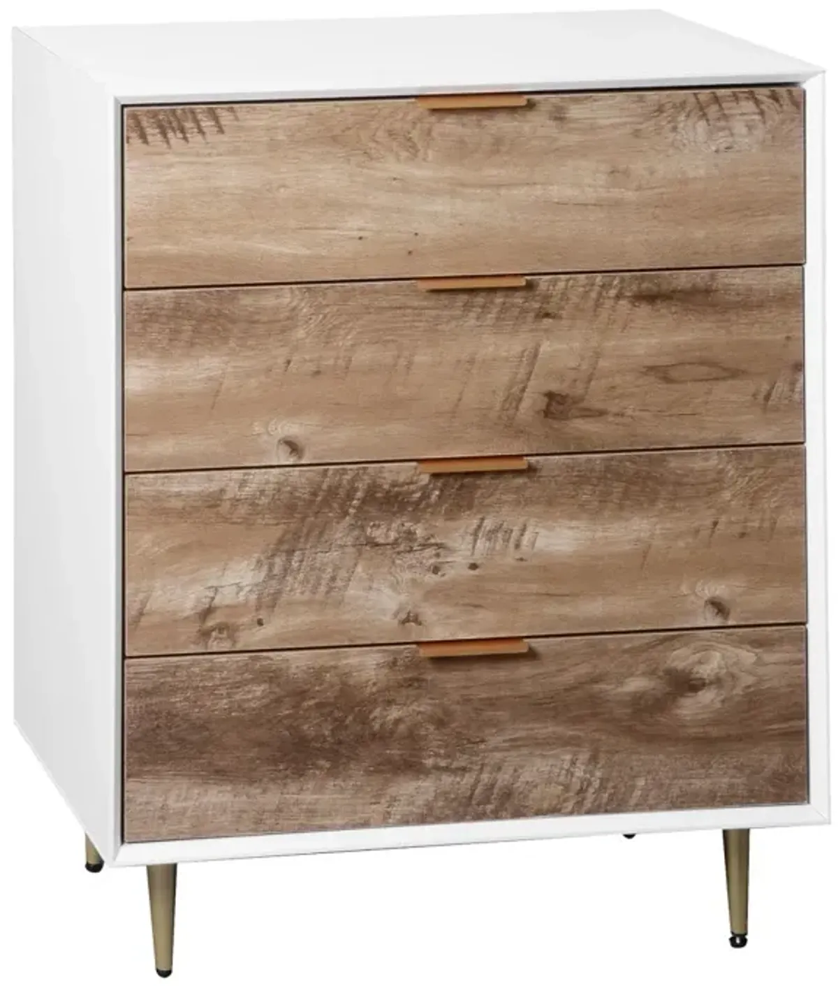 Wooden Tall 4 Drawer Dresser,Chest of Drawers with 4 Metal Legs, Anti-Tipping Device for Bedroom,Living Room