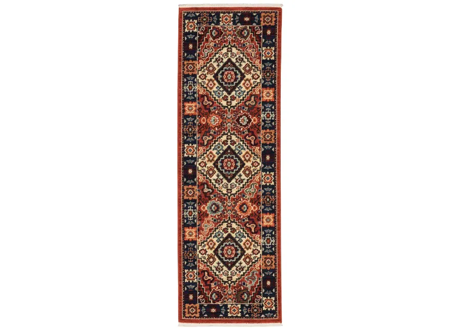 Lilihan 2'6" x 12' Red Rug