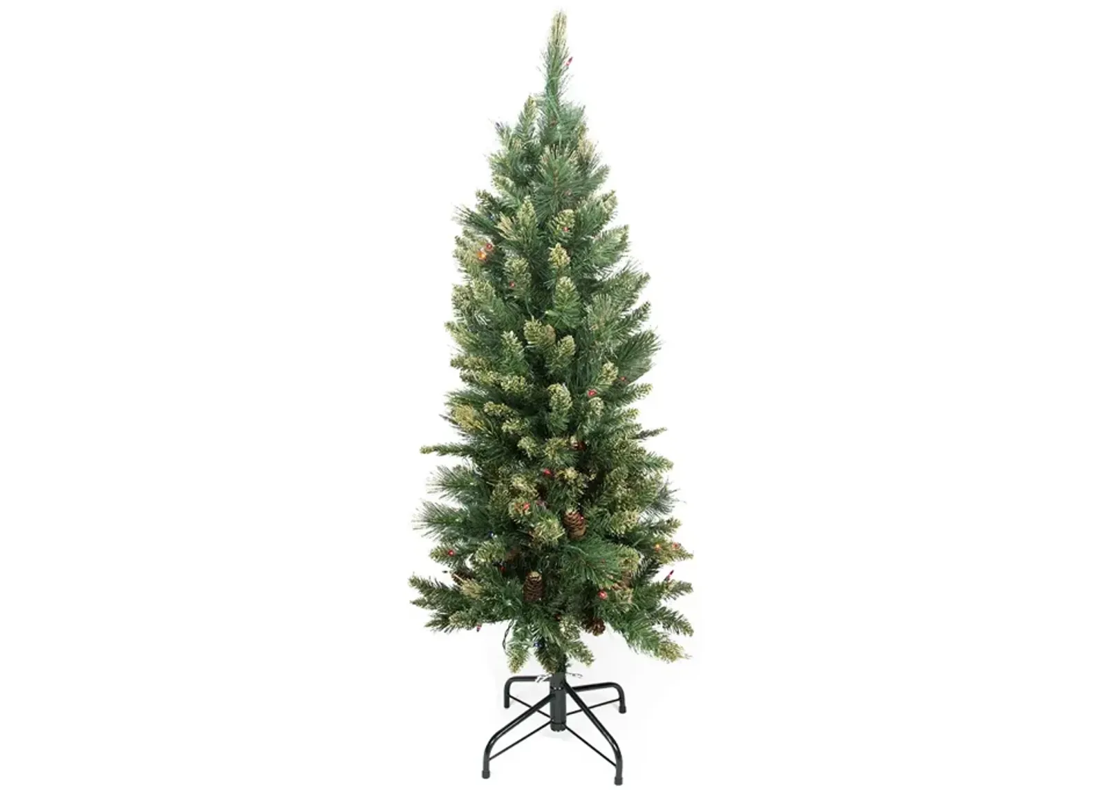 4.5' Pre-Lit Yorkville Pine Pencil Artificial Christmas Tree - Multicolored Lights