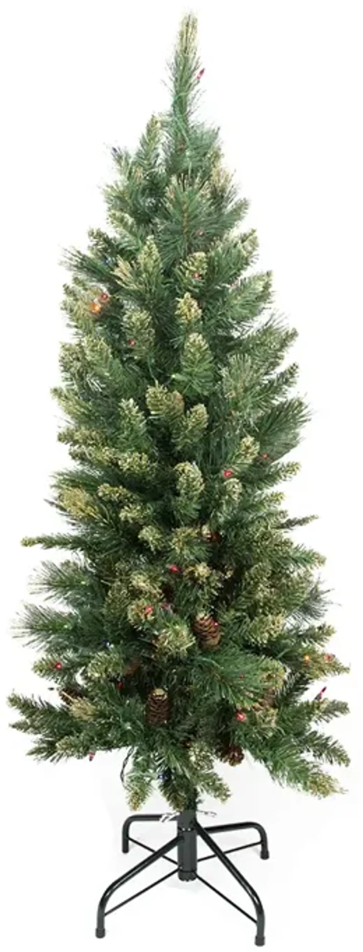 4.5' Pre-Lit Yorkville Pine Pencil Artificial Christmas Tree - Multicolored Lights