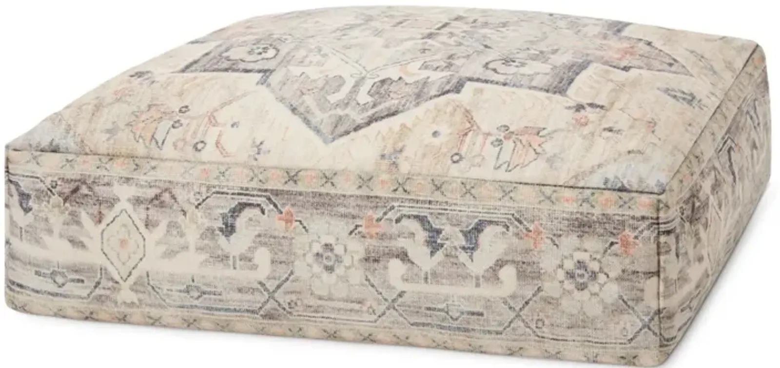 Poufs LPF0021 Beige / Multi 24"W x 24"D x 8"H