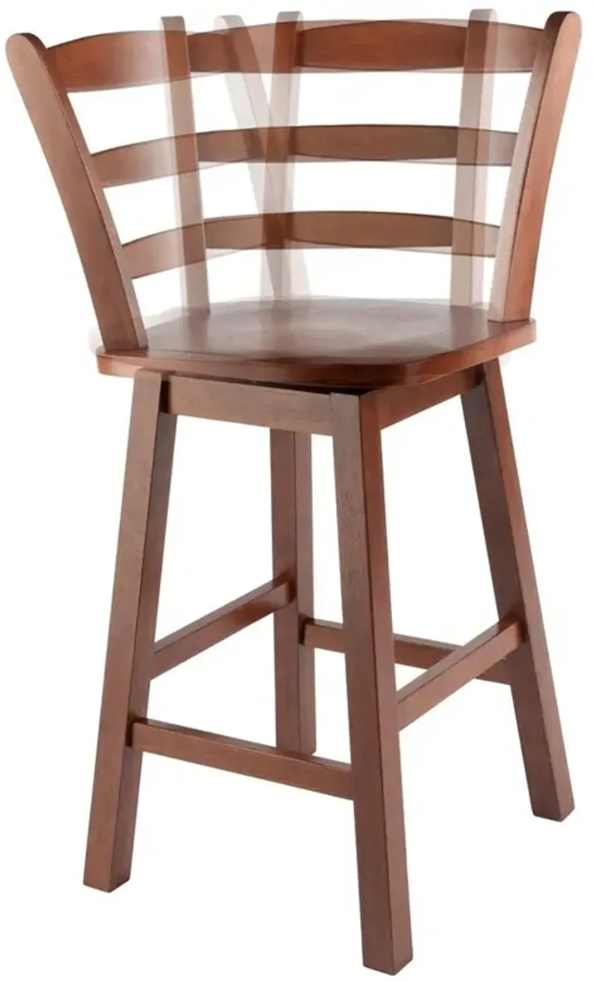 Scalera Ladder Back Swivel Seat Counter Stool, Walnut