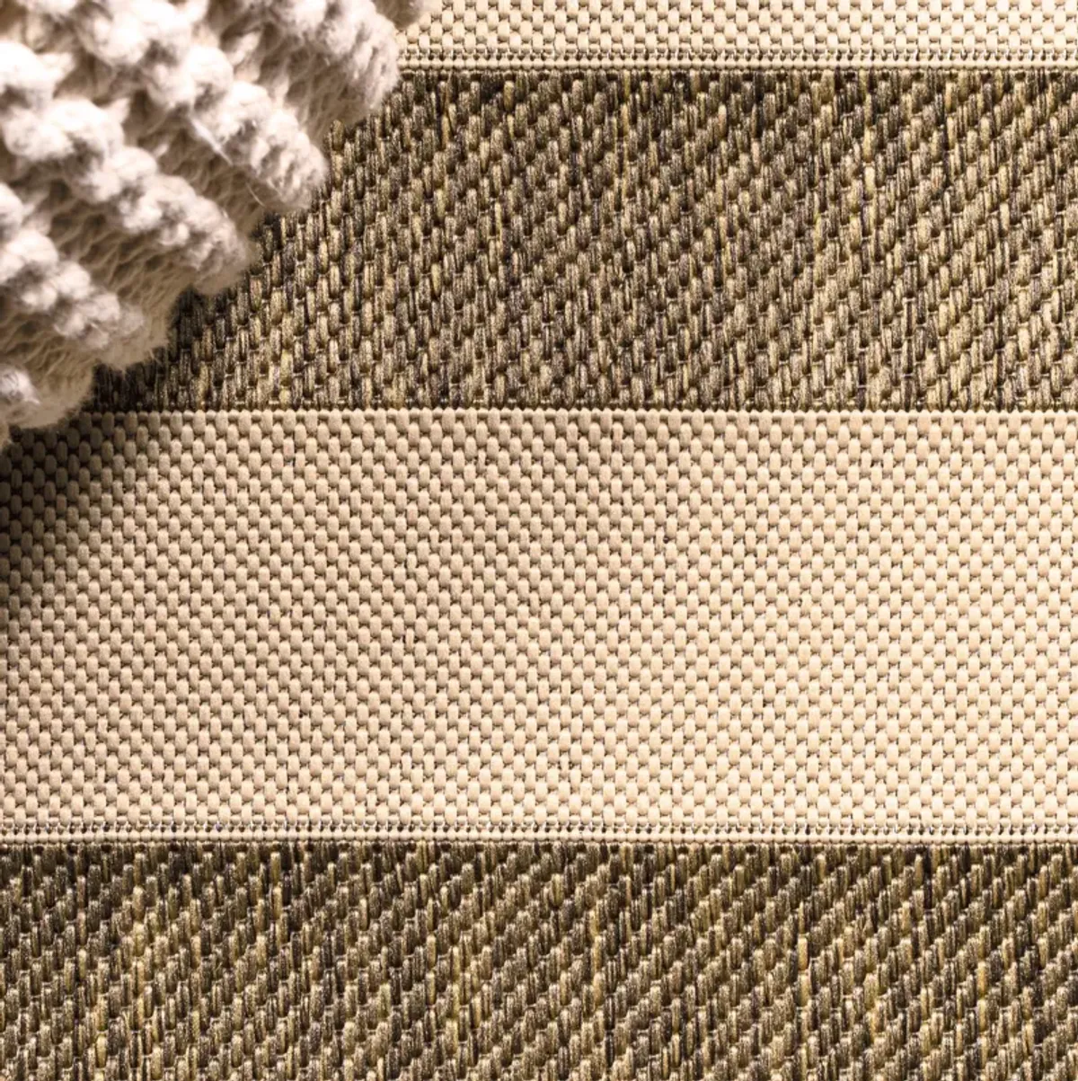 Aveiro Wide Stripe Beige/Brown. Indoor/Outdoor