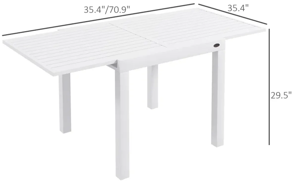 Extendable Patio Dining Table for 4-6 Outdoor Dining Table Gray