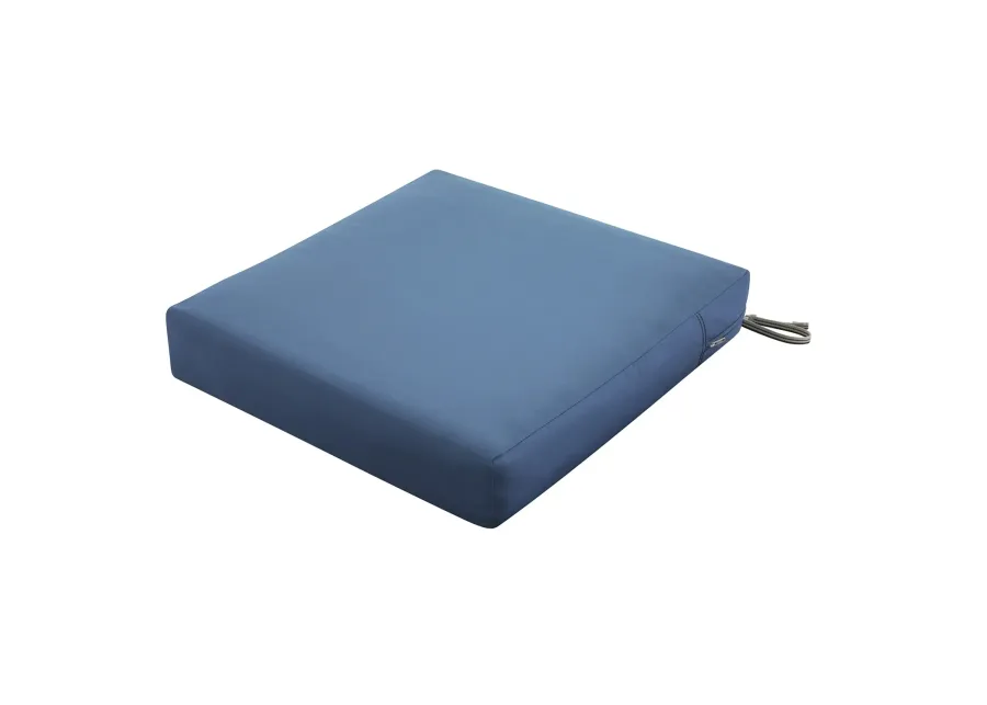 Classic Accessories Ravenna Seat Cushion, 25"W x 25"D x 5"Thick, Empire Blue