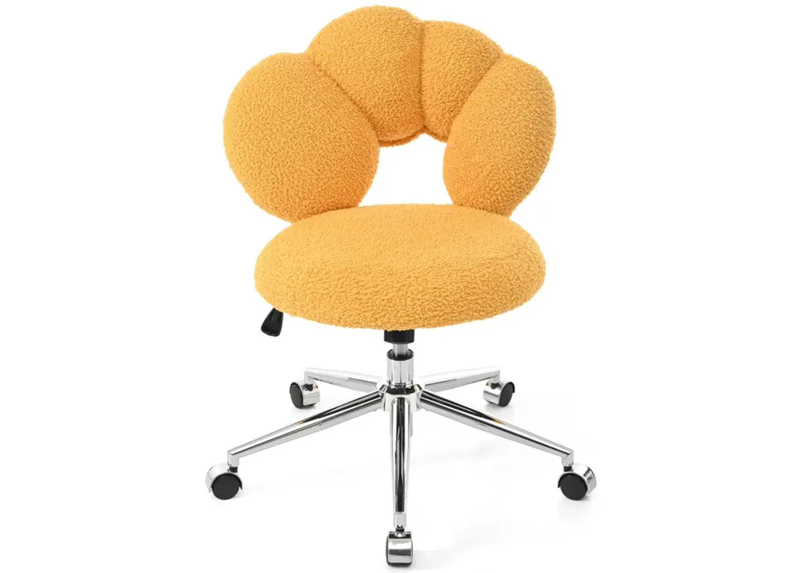 360 Swivel Height Adjustable, Swivel Chair, Teddy Fabric, Home Office Chair