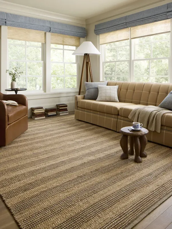 Judy JUD-06 Natural / Chocolate 3''6" x 5''6" Rug by Chris Loves Julia