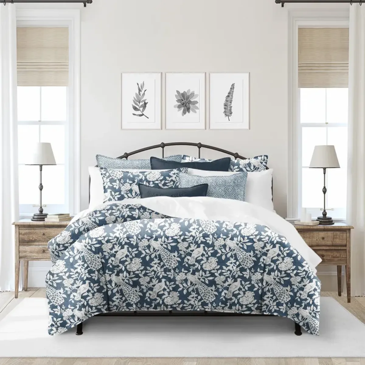 6ix Tailors Fine Linens Lark Navy Duvet Cover Set