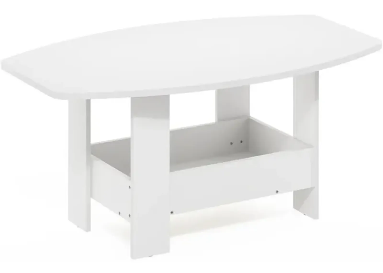 Simple Design Coffee Table with Storage Compartment, White