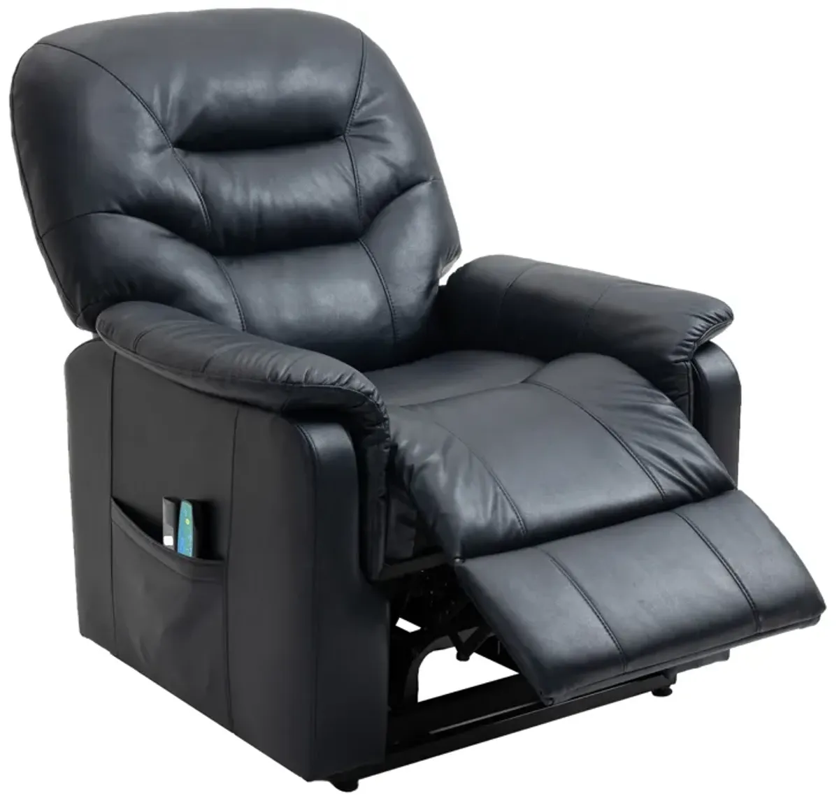 MONDAWE Ergonomic Faux Leather Power Lift Recliner Chair for Elderly with Side Pocket and Two Remote Control