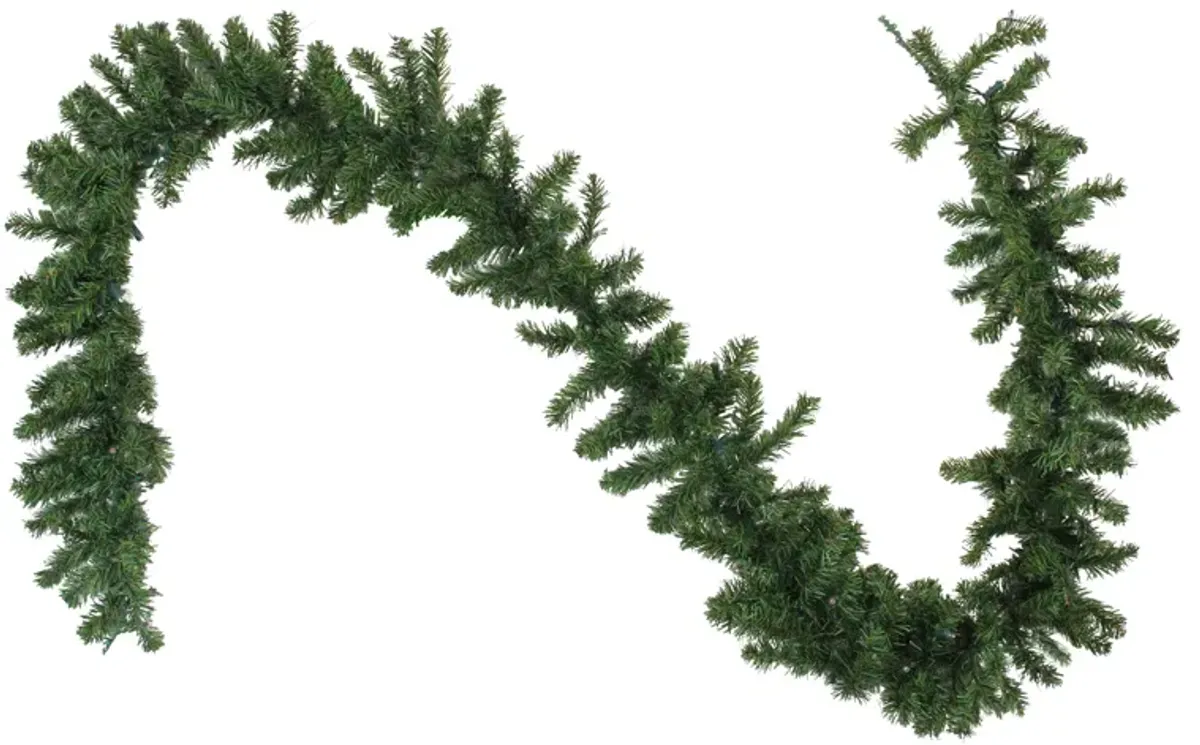 9' x 10" Pre-Lit LED Canadian Pine Artificial Christmas Garland - Clear Lights