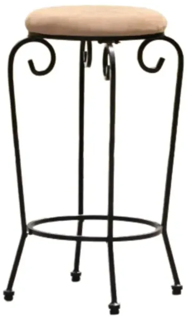 Mandalay Iron 29-inch Bar Stools with Microsuede Seat (Set of 2), Tan