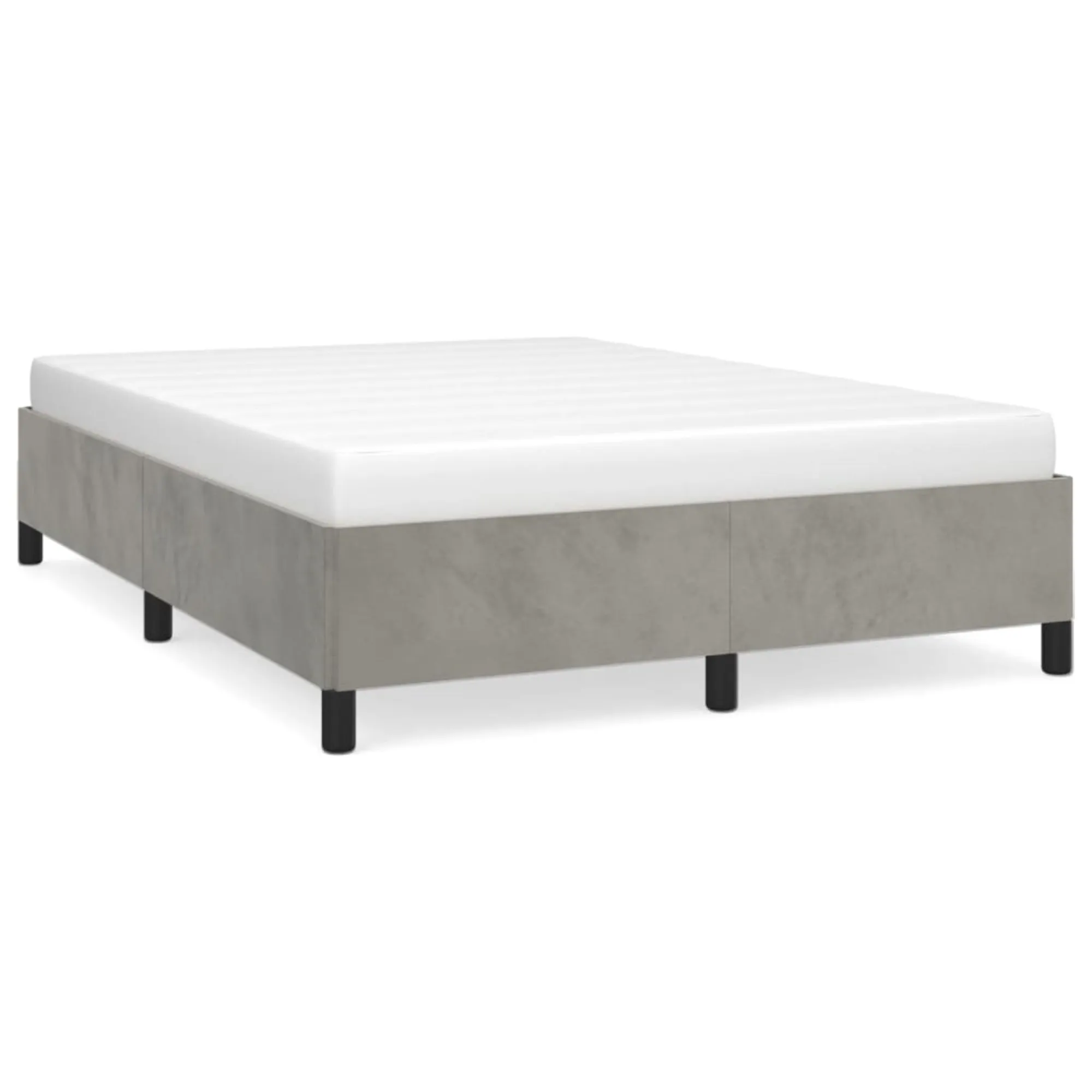 vidaXL Bed Frame Light Gray 53.9"x74.8" Full Velvet