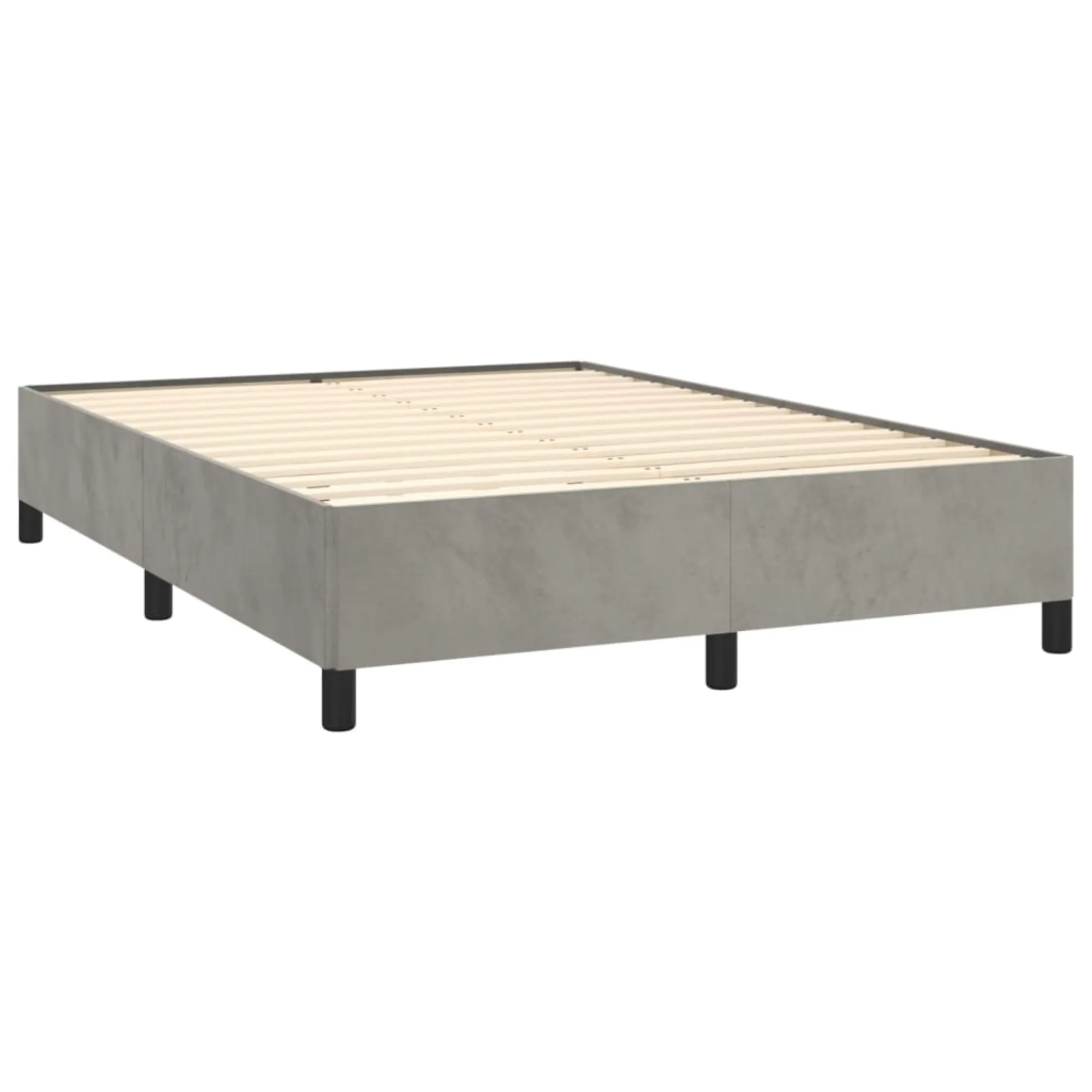 vidaXL Bed Frame Light Gray 53.9"x74.8" Full Velvet