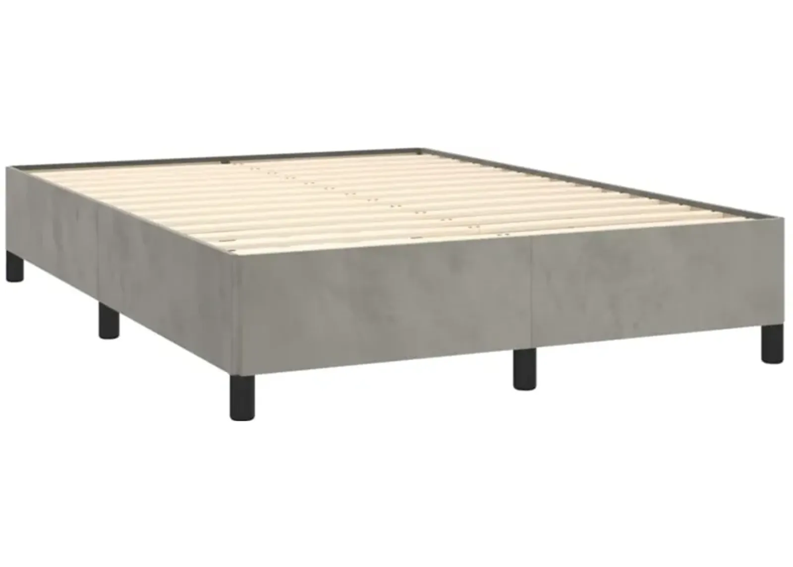 vidaXL Bed Frame Light Gray 53.9"x74.8" Full Velvet