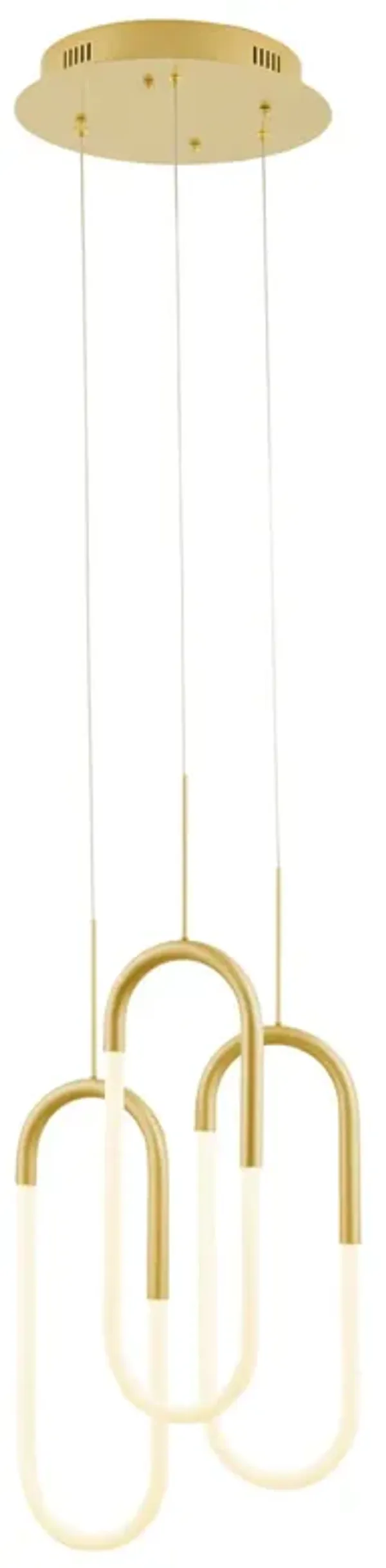 Three Clips Chandelier Sandy Gold Silicone Integrated LED Dimmable