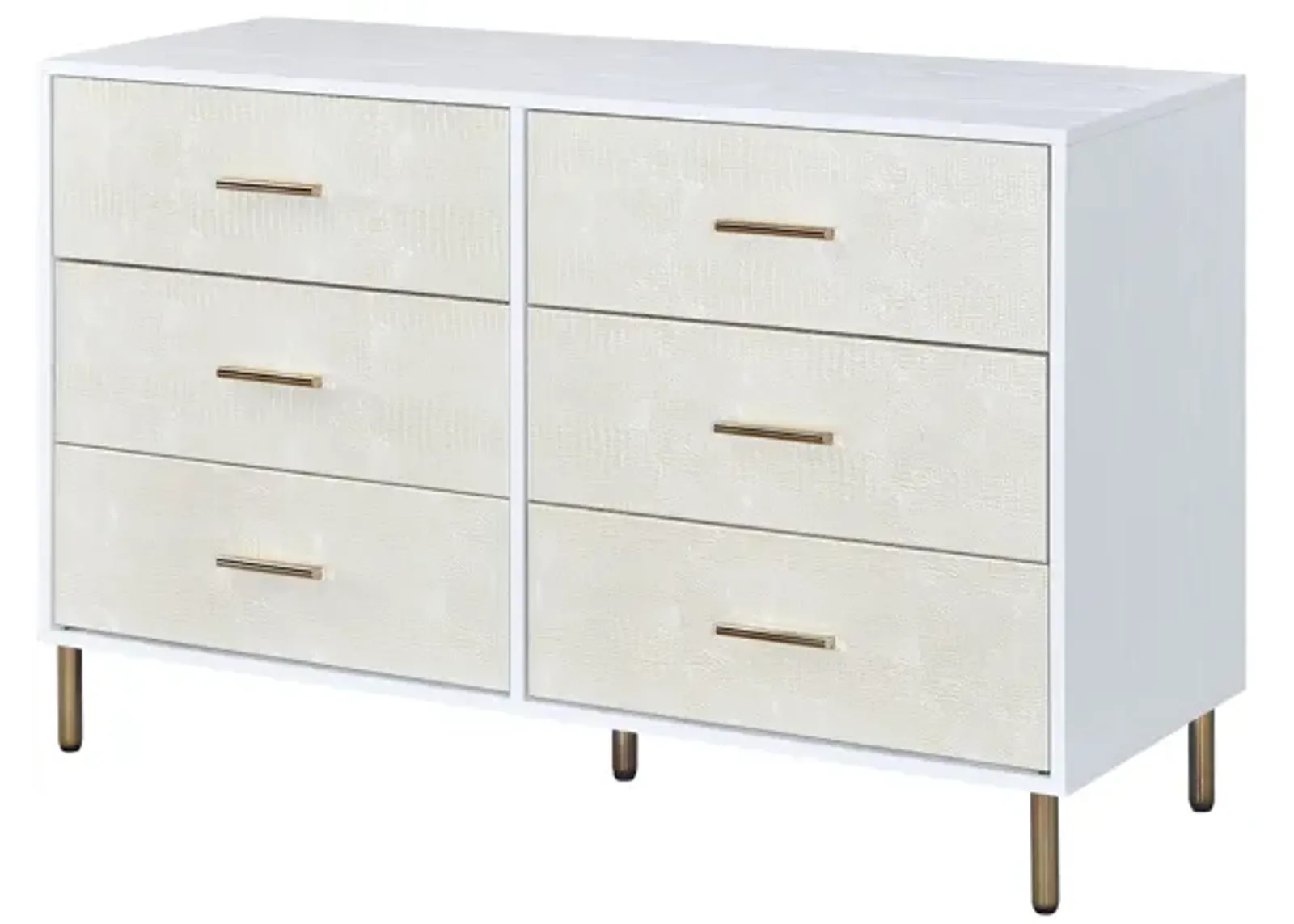 ACME Myles Dresser, White, Champagne & Gold Finish