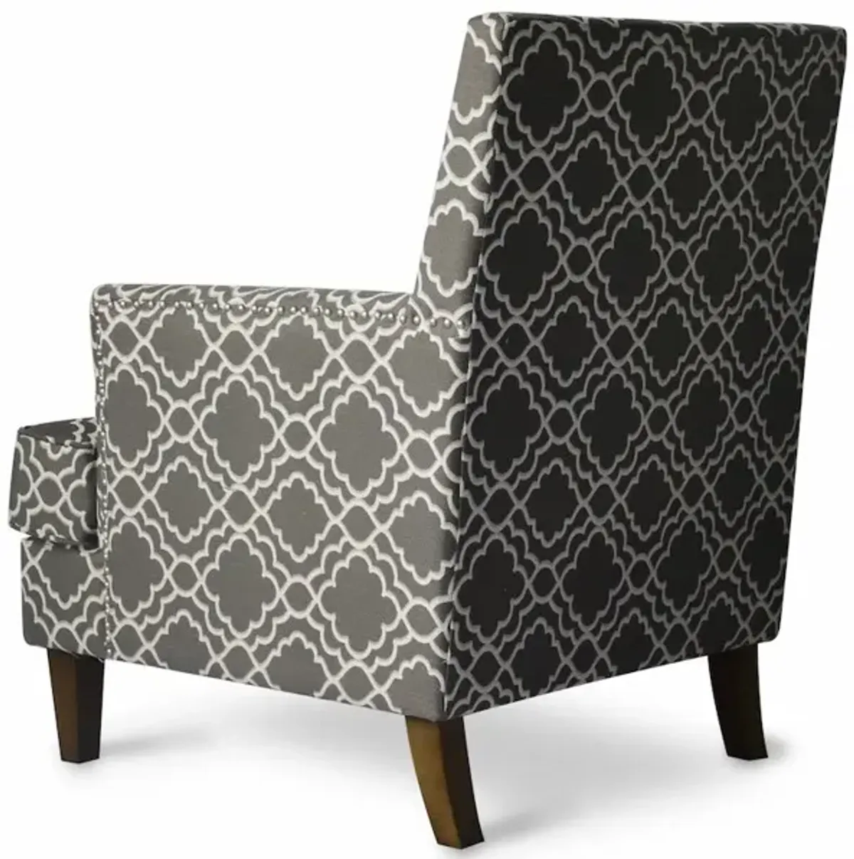 Jofran Aubrey Contemporary Geometric Upholstered Accent Chair with Nailhead Trim