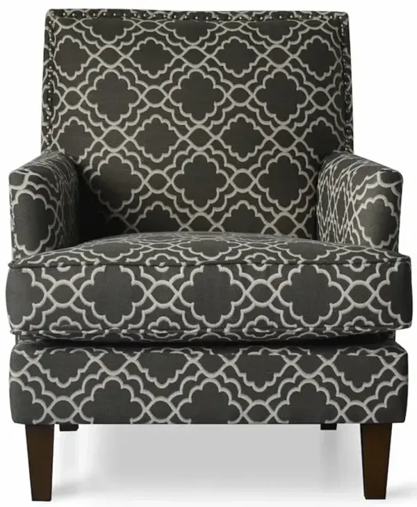 Jofran Aubrey Contemporary Geometric Upholstered Accent Chair with Nailhead Trim