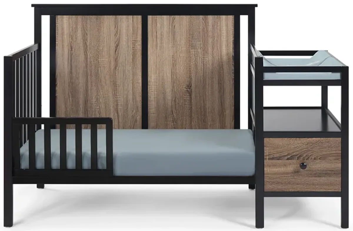 Suite Bebe Connelly 4-in-1 Crib and Changer Combo Black/Vintage Walnut