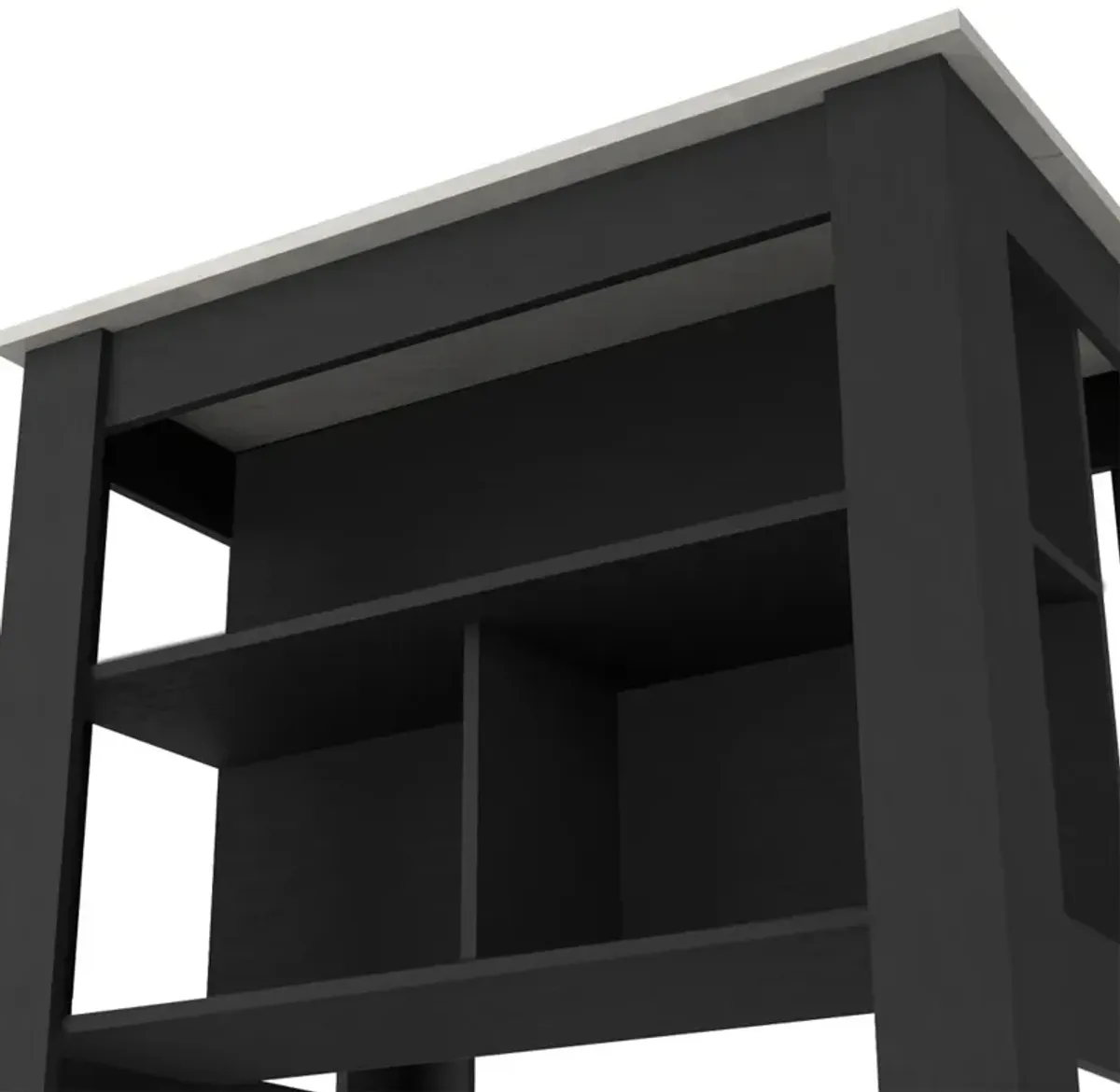 Kitchen Island Dozza, Kitchen, Black / Ibiza Marble Color Finish