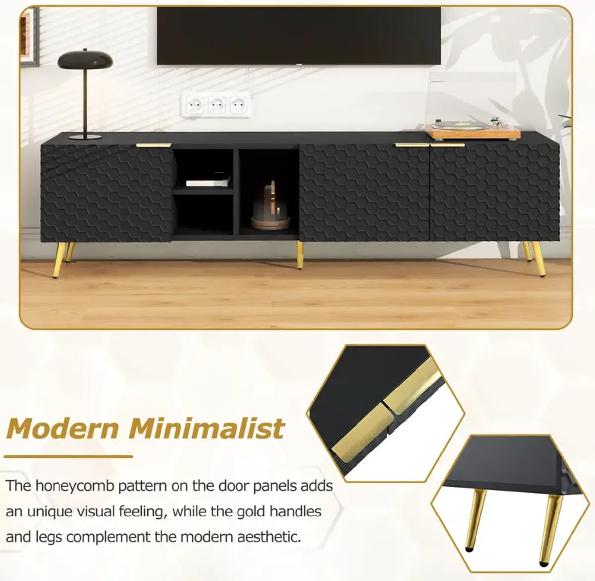 Merax Modern Geometric TV Cabinet TV Stand