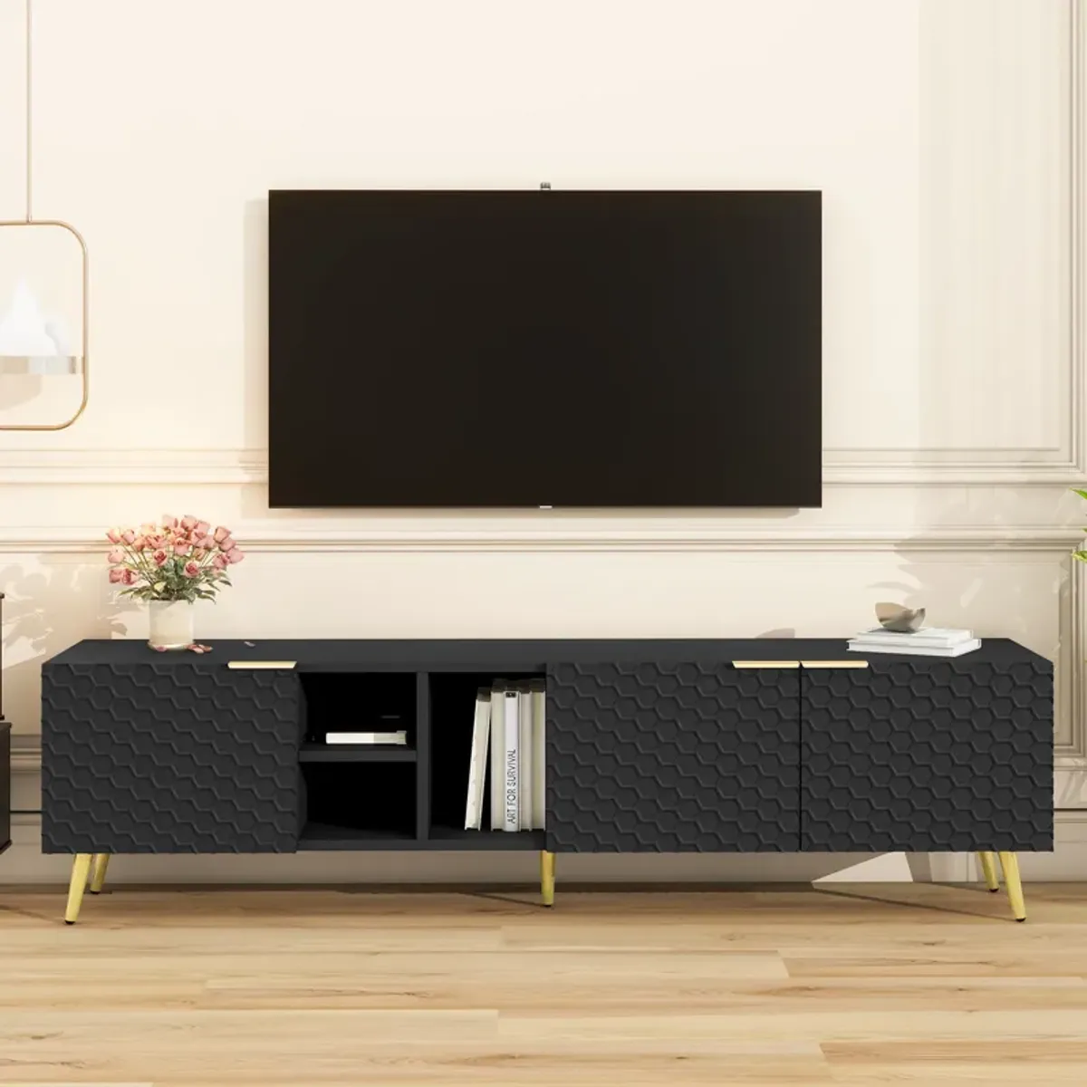 Merax Modern Geometric TV Cabinet TV Stand