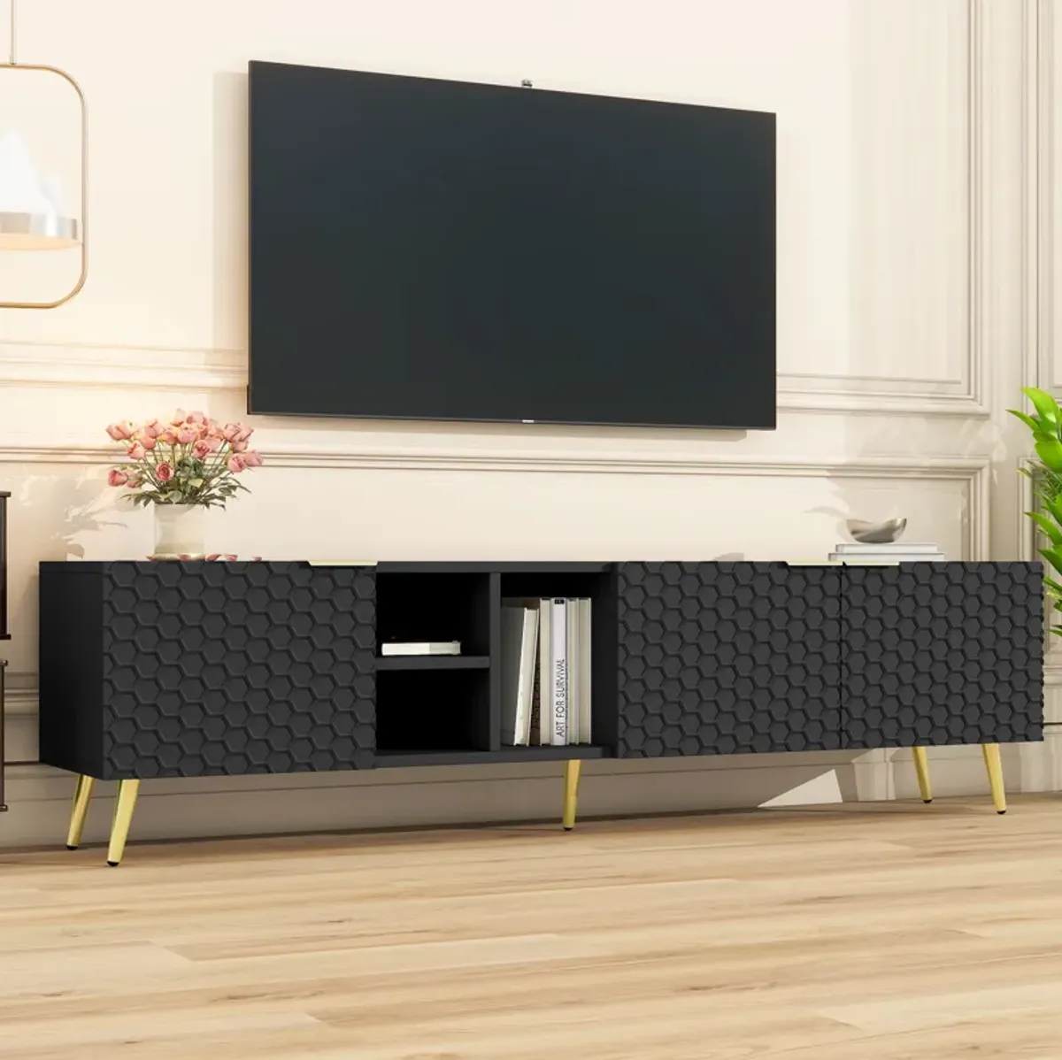 Merax Modern Geometric TV Cabinet TV Stand