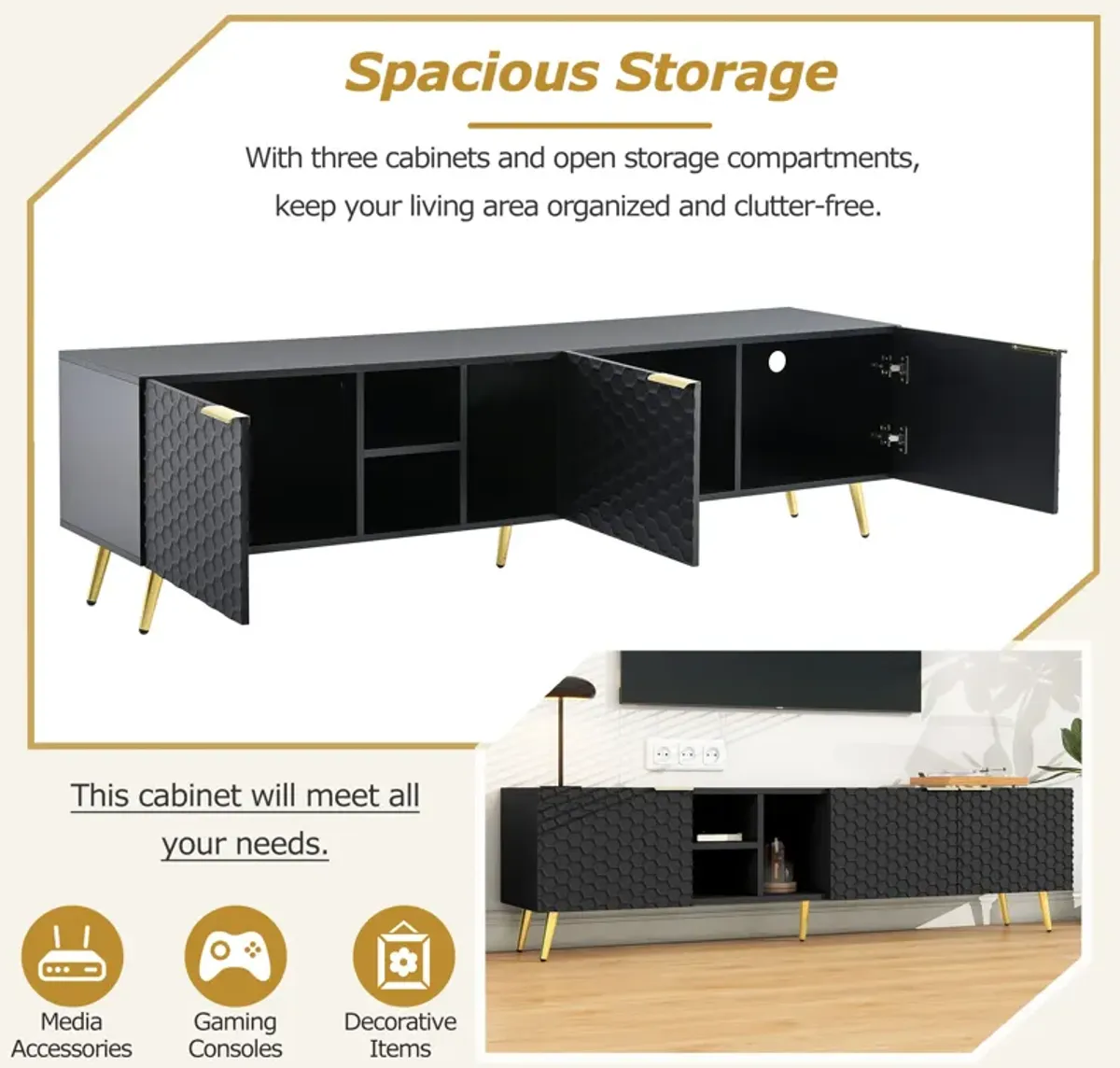 Merax Modern Geometric TV Cabinet TV Stand