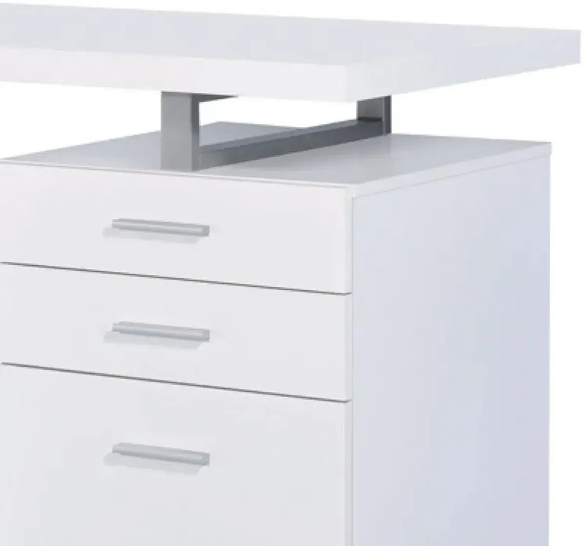 Superb white Office Desk with Reversible Set Up-Benzara