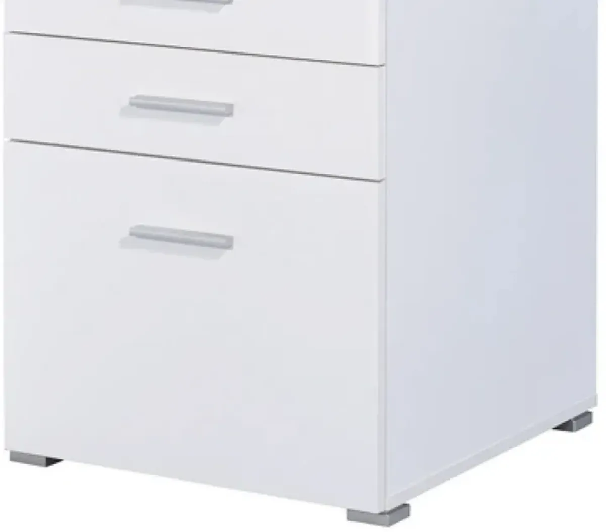 Superb white Office Desk with Reversible Set Up-Benzara