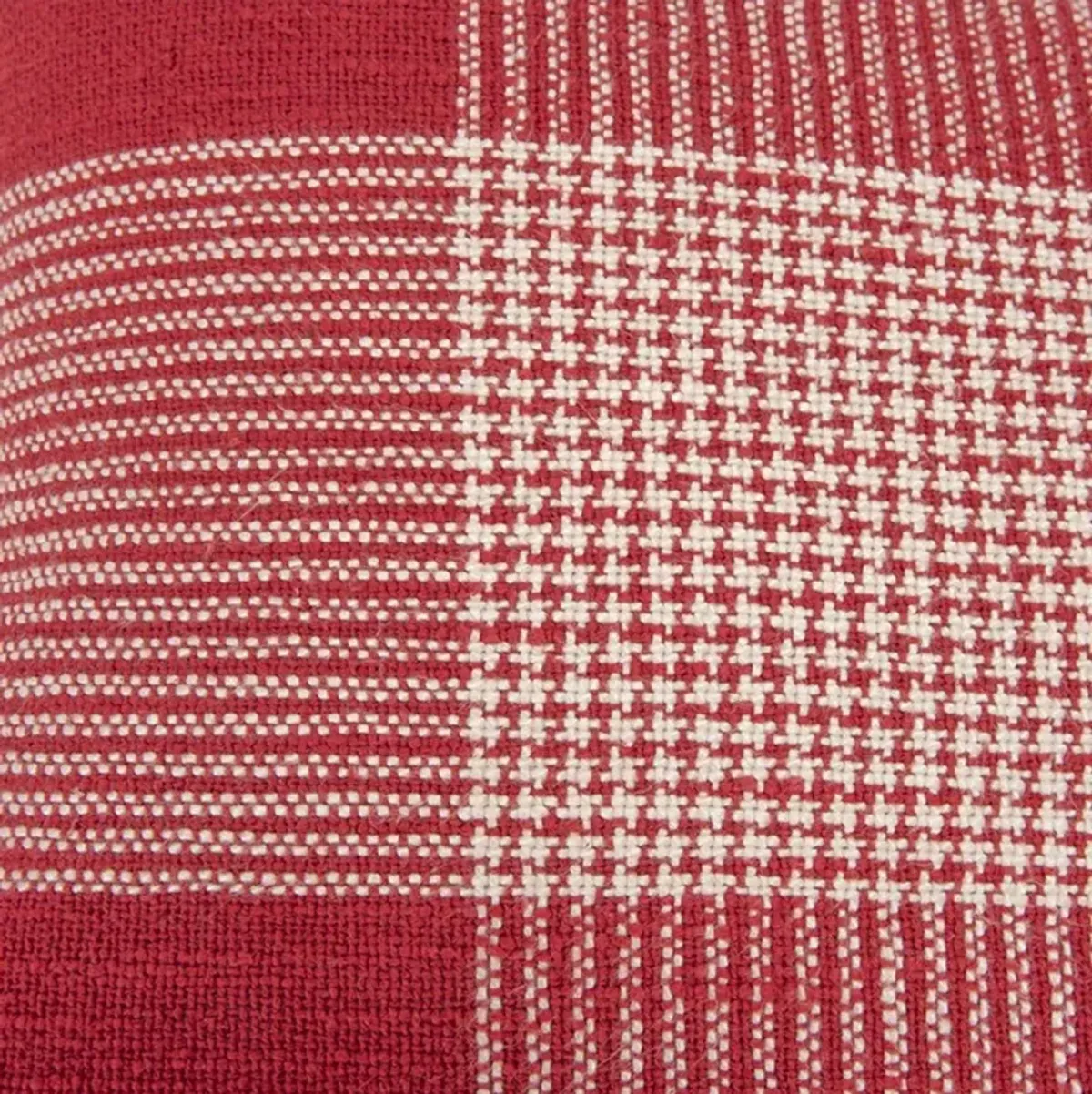 Hivvago Red White Plaid Pattern Throw Pillow