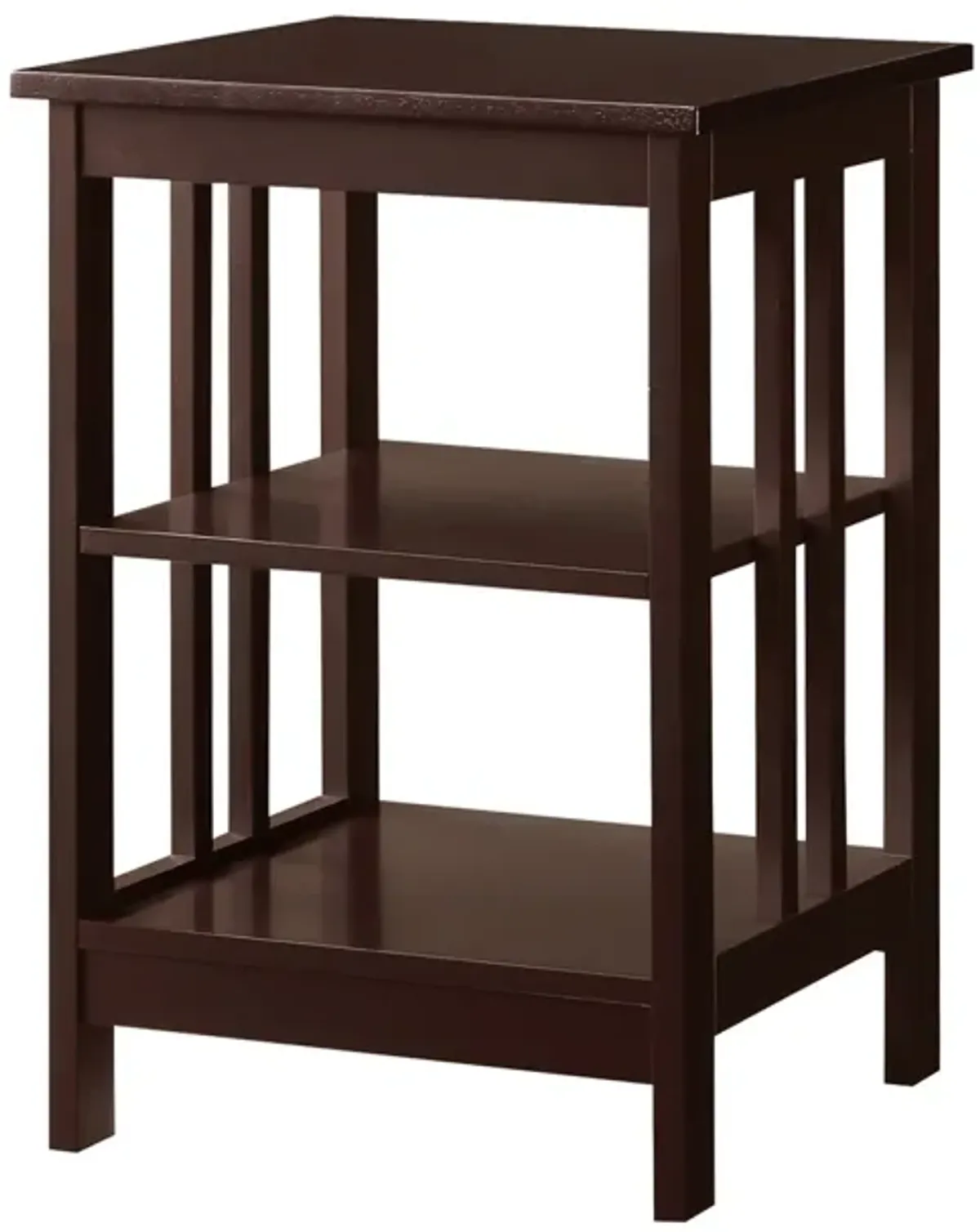 Convenience Concepts Mission End Shelves Table, Espresso