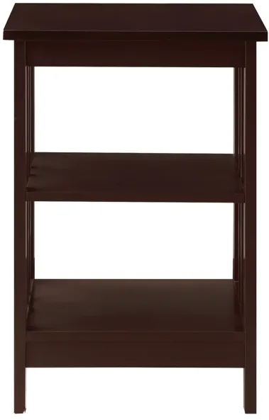 Convenience Concepts Mission End Shelves Table, Espresso