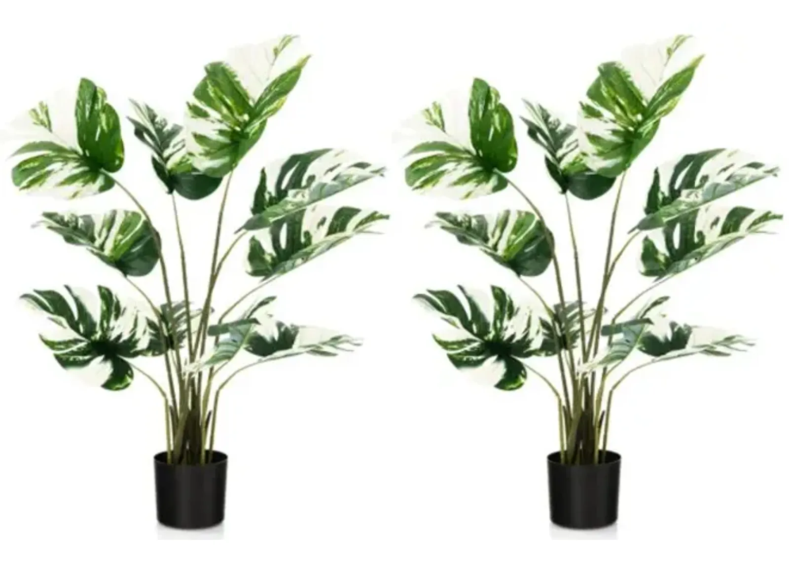 Hivvago 2 Pack 4 Feet Artificial Monstera Deliciosa Plants for Home Office