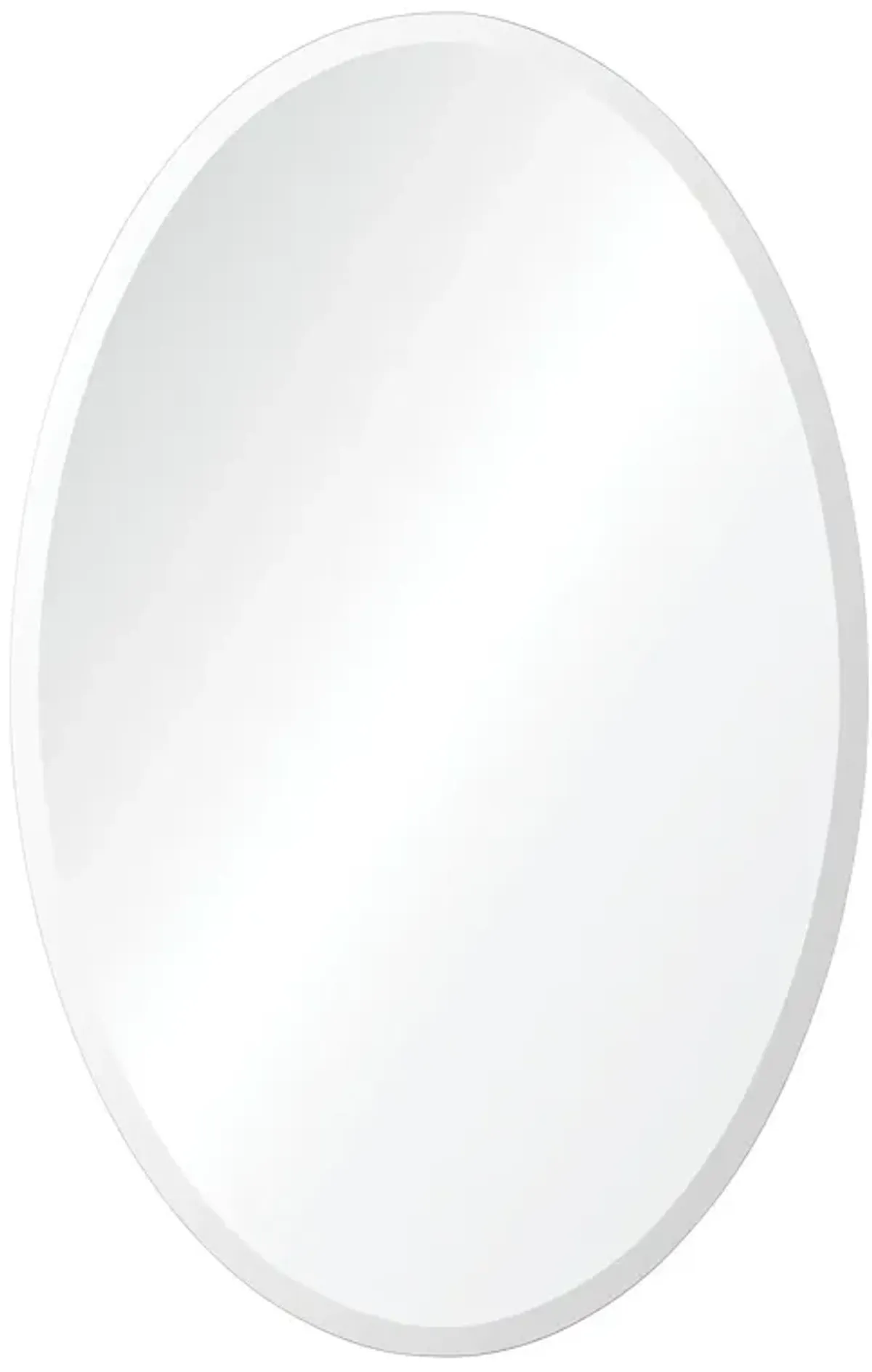 28" Silver Glass Unframed Beveled Oval Wall Mirror