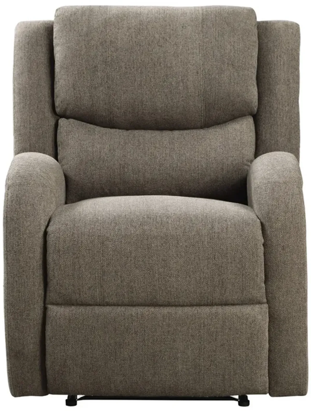 Karena 38 Inch Power Reclining Accent Chair, Brown Chenille, Solid Wood - Benzara