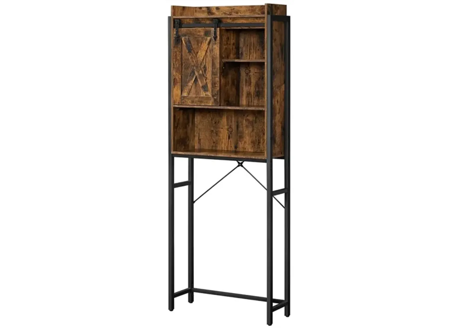 Hivvago FarmHouse Over The Toilet Sliding Barn Door Storage Cabinet Cupboard