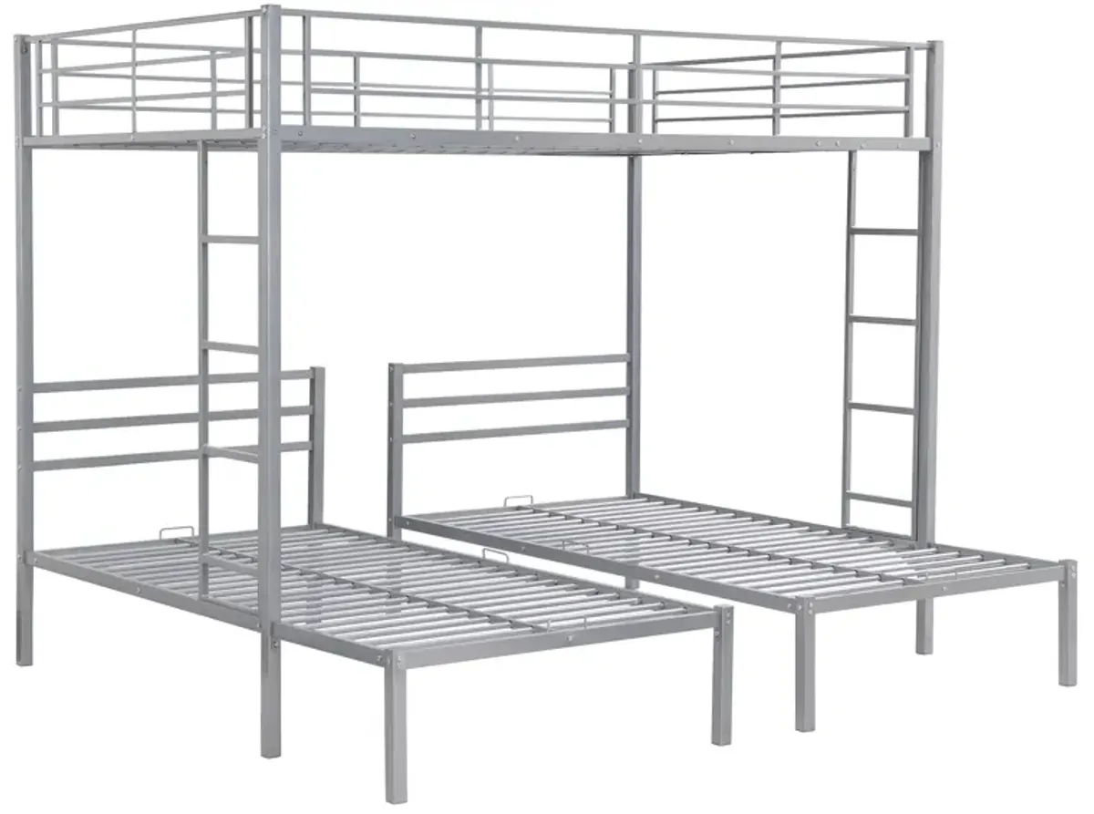 Merax Classic Triple Bunk Bed  with Built-in Shelf