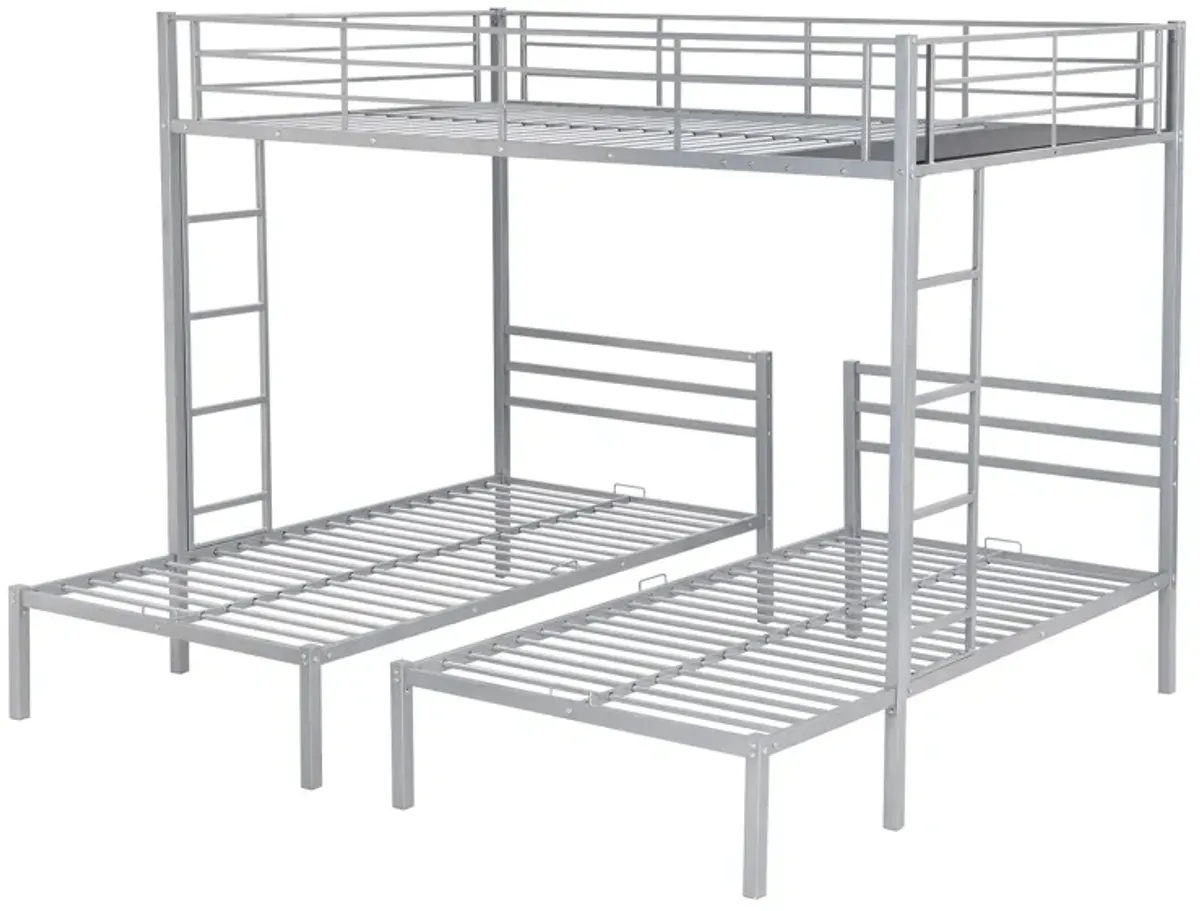 Merax Classic Triple Bunk Bed  with Built-in Shelf