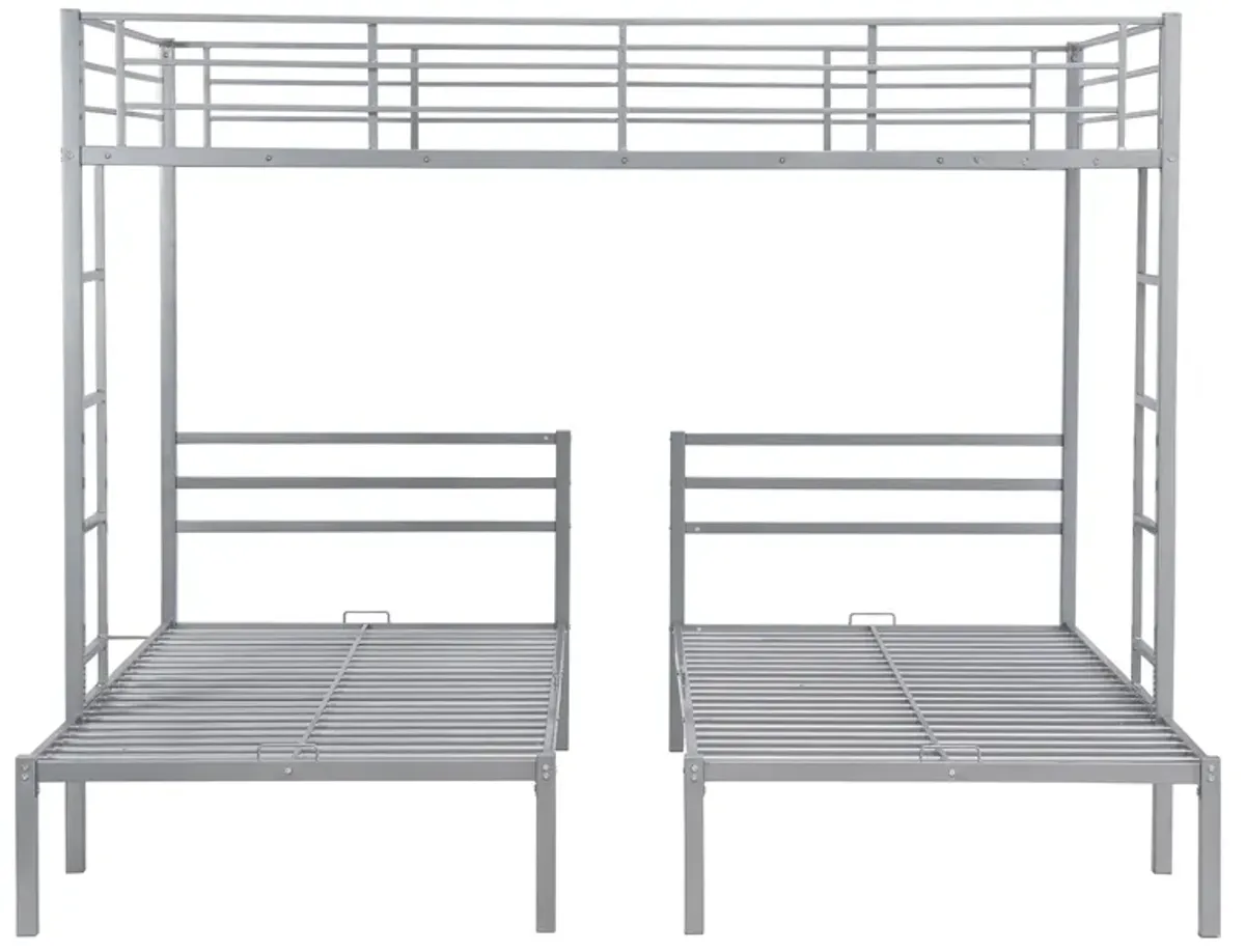 Merax Classic Triple Bunk Bed  with Built-in Shelf