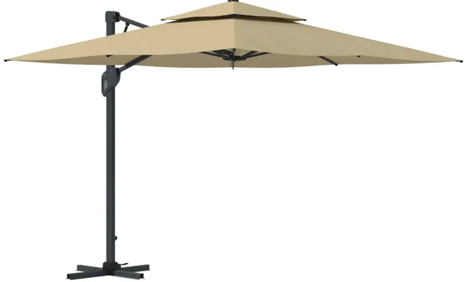 MONDAWE 10 ft. Square Offset Cantilever Outdoor Patio Umbrella