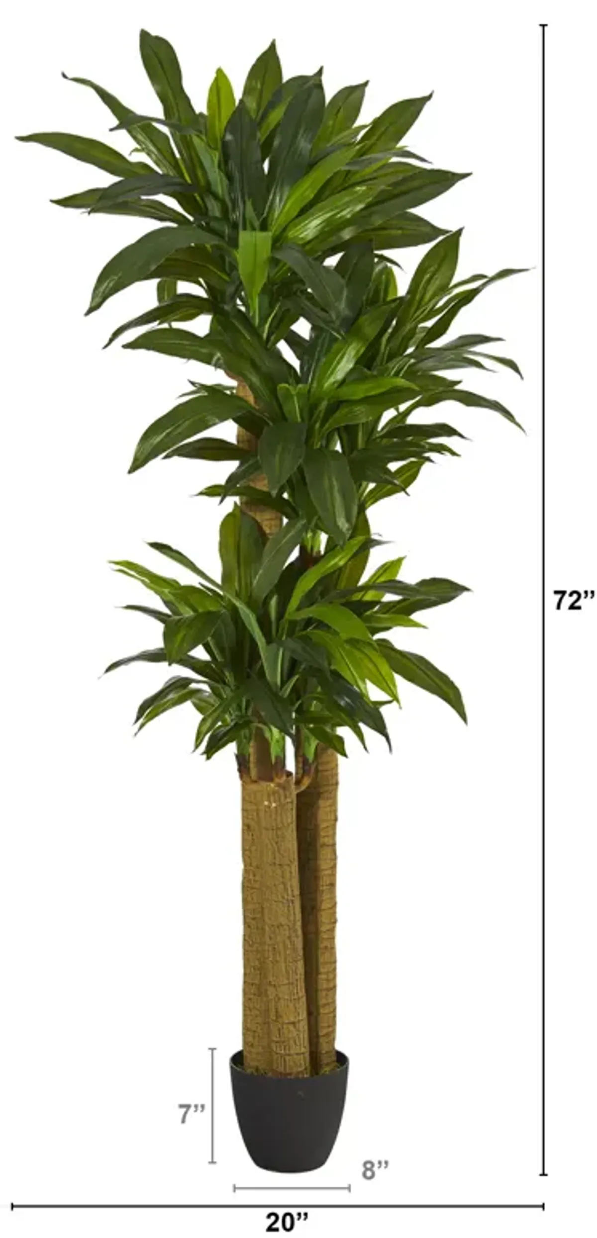 Hivvago 6' Corn Stalk Dracaena Artificial Plant (Real Touch)