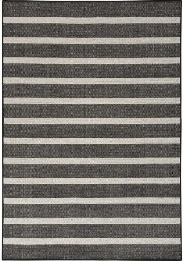 Positano POS03 Black/Ivory 6' x 9' Rug