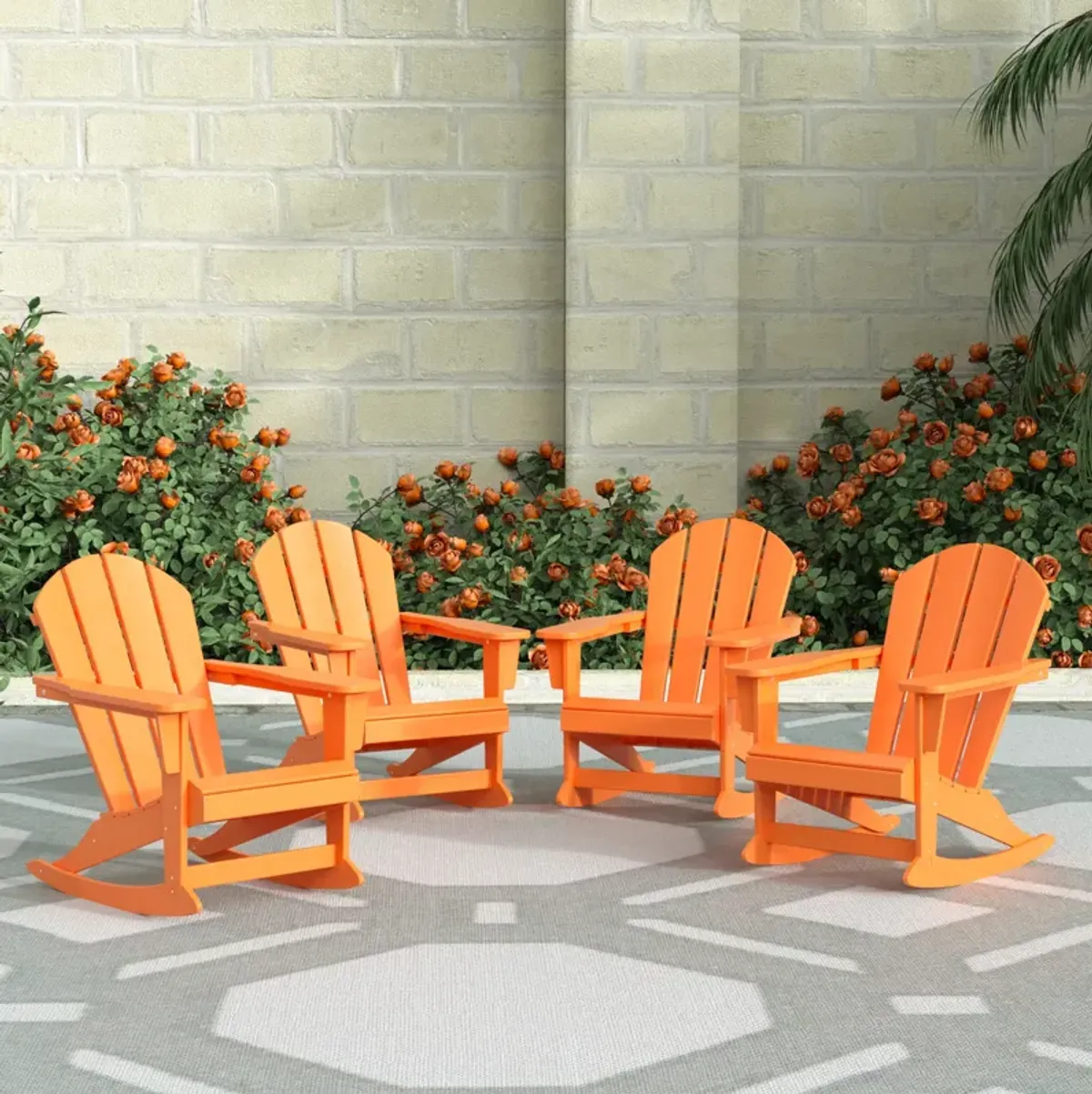 WestinTrends Outdoor Rocking Poly Adirondack Chair (Set Of 4)